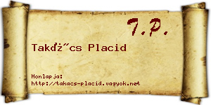 Takács Placid névjegykártya